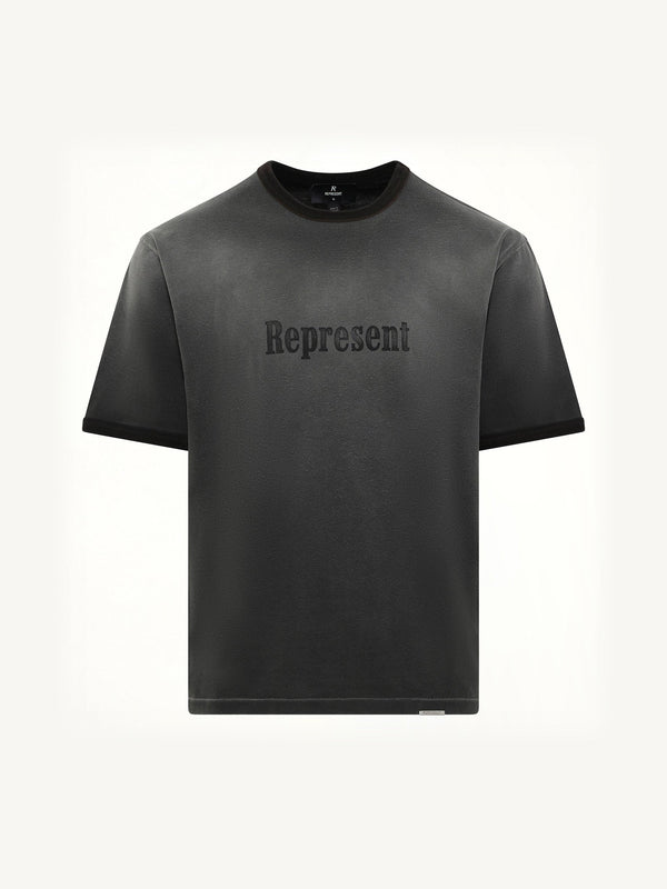 Represent Ringer T-Shirt in Stained Black