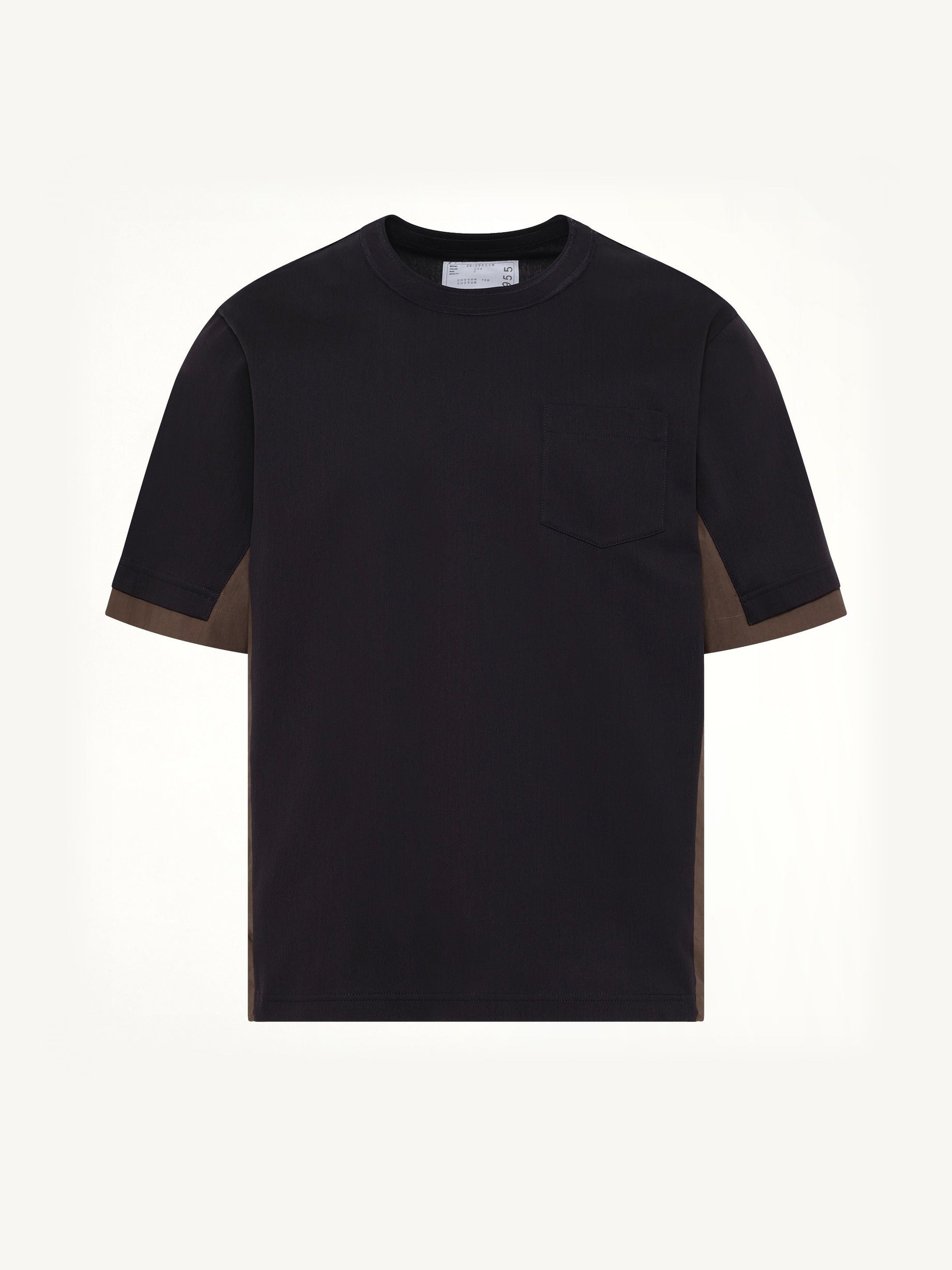 Cotton Typewriter x Cotton Jersey T-Shirt in Navy/Taupe