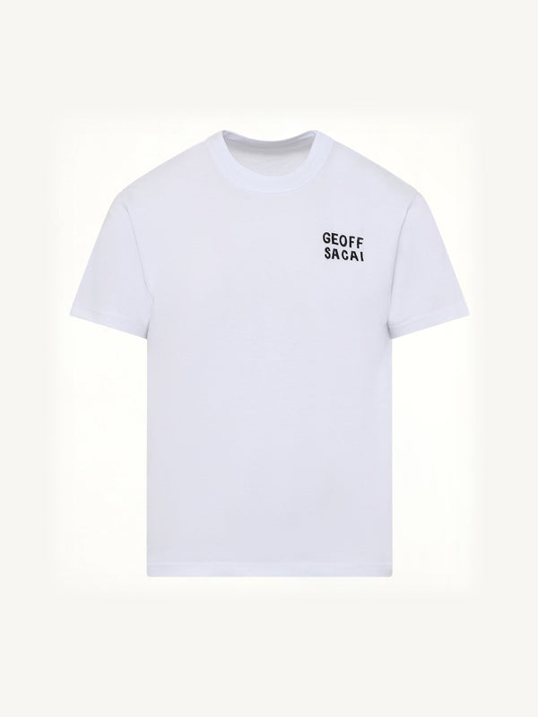 Geoff Sacai Embroidery T-Shirt in White