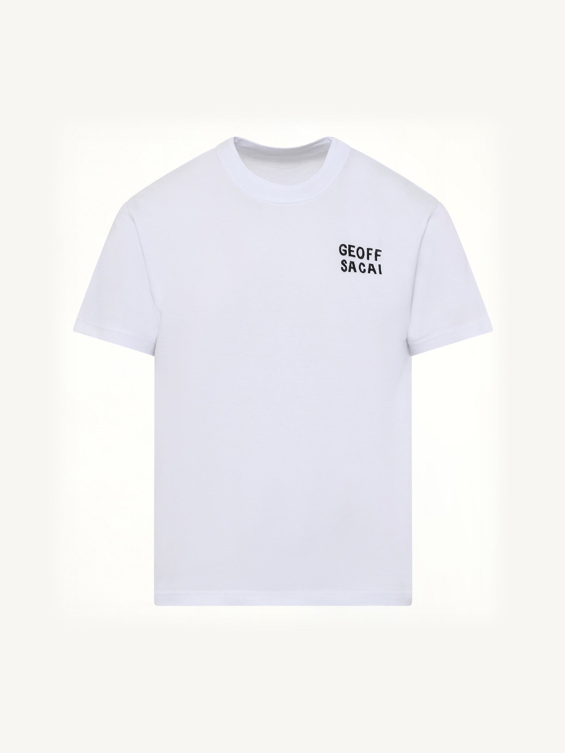 Geoff Sacai Embroidery T-Shirt in White