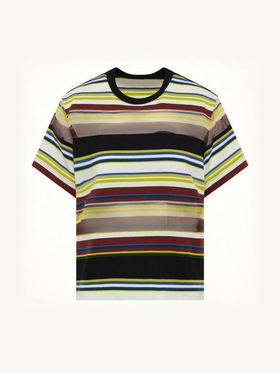 Stripe Cotton Jersey T-Shirt in Yellow