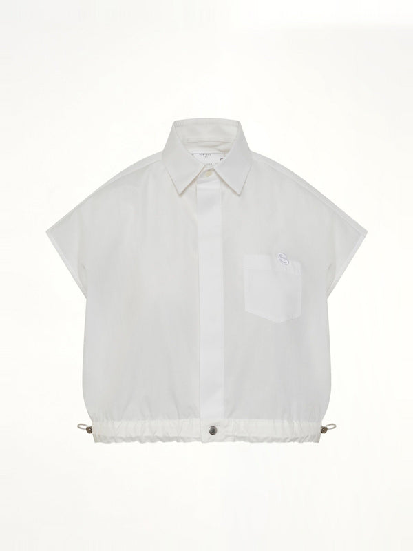 S Cotton Poplin Shirt in Off White
