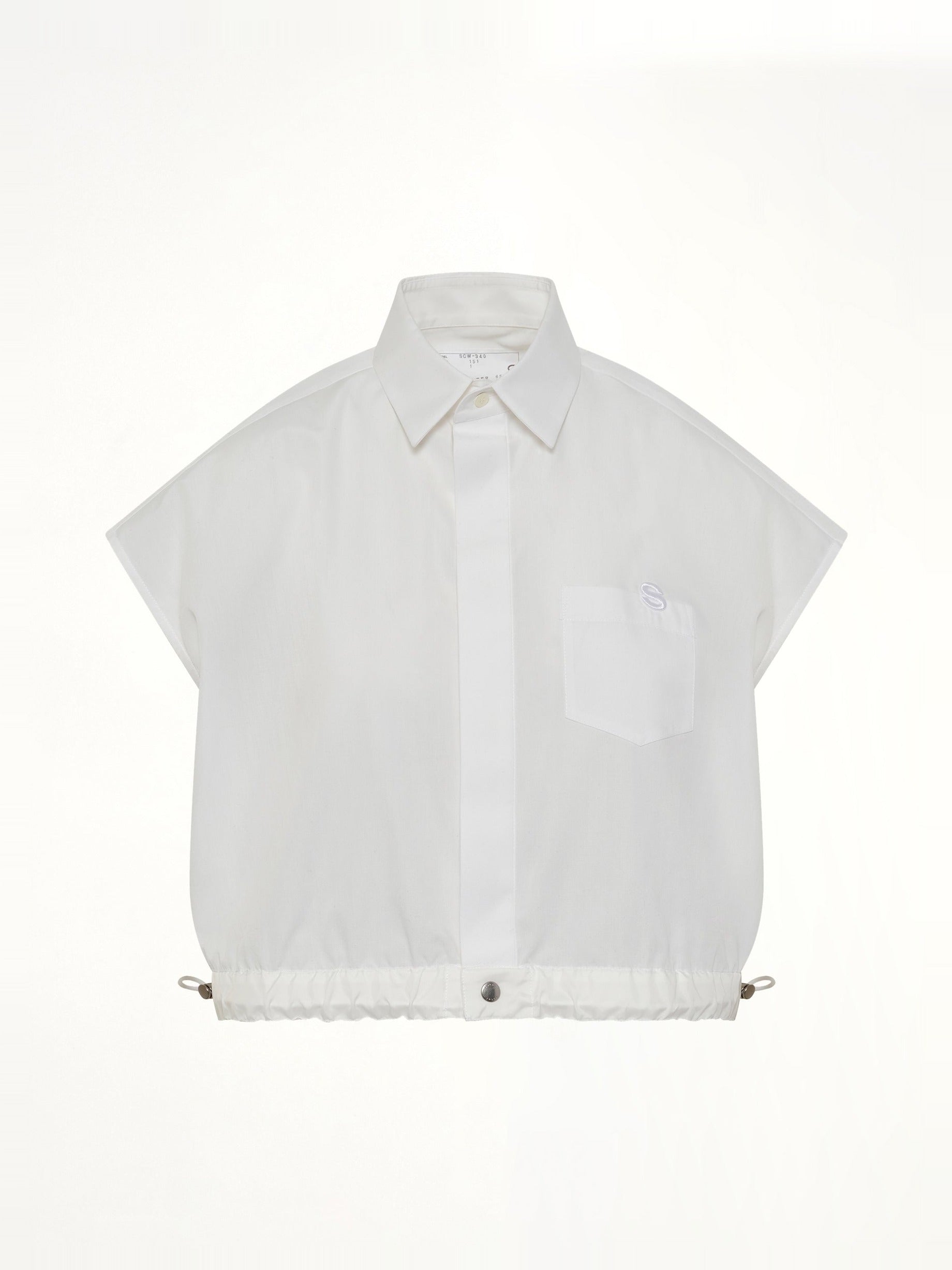 S Cotton Poplin Shirt in Off White