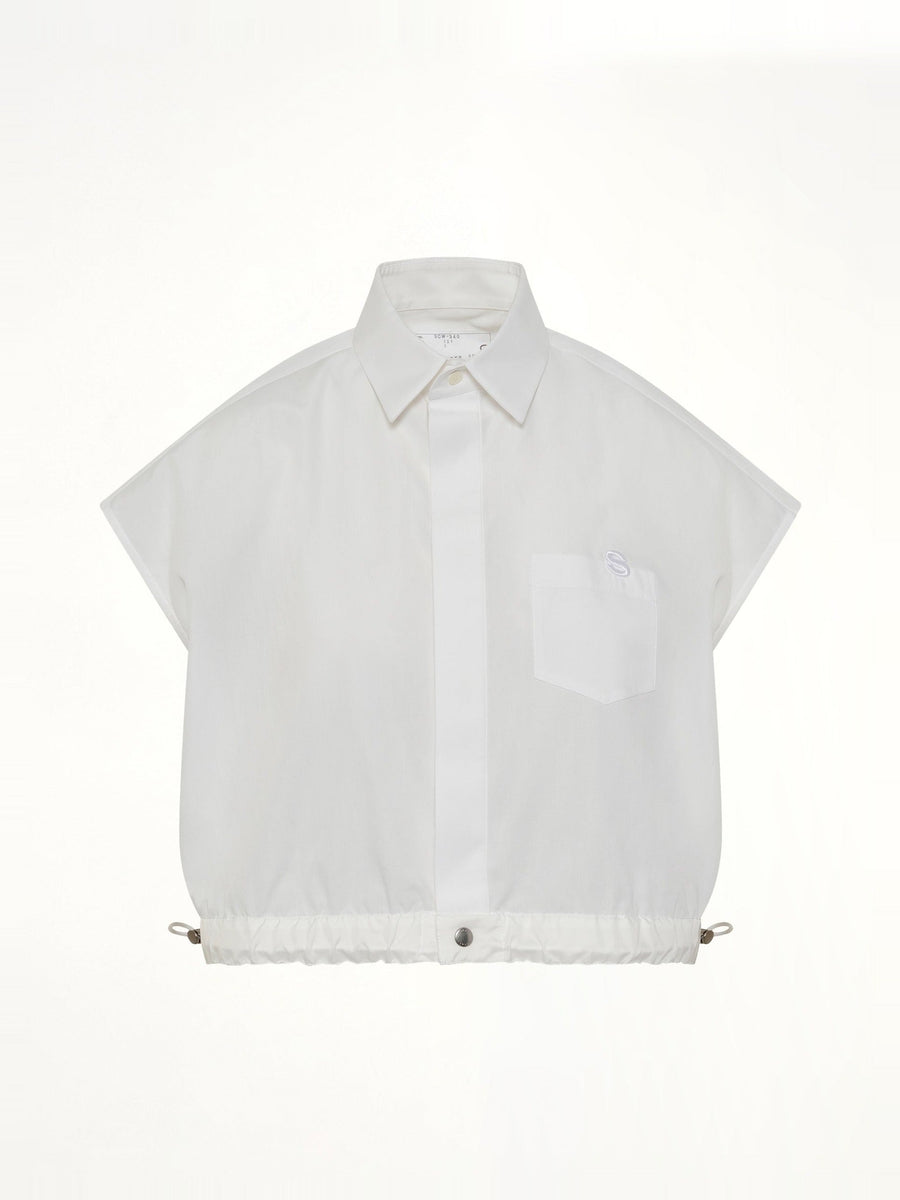 S Cotton Poplin Shirt in Off White