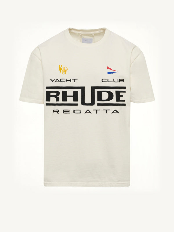 Rhude Regatta Club T-Shirt in Vintage White/Black