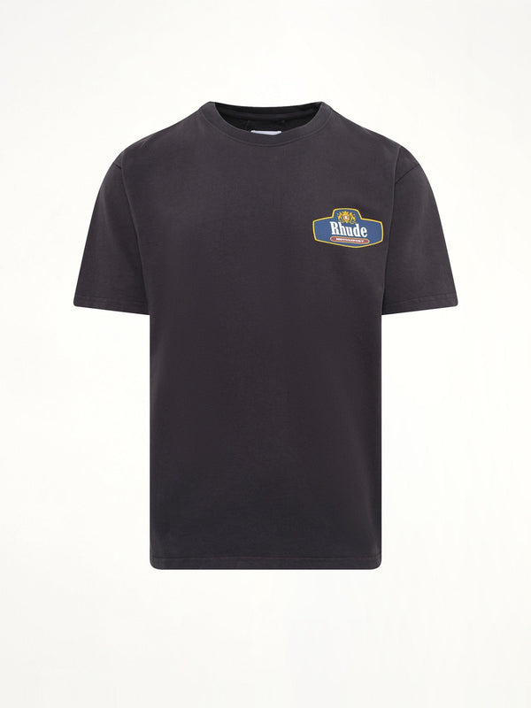 Rhude Racing Crest T-Shirt in Vintage Black