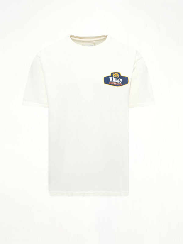 Rhude Racing Crest T-Shirt in Vintage White