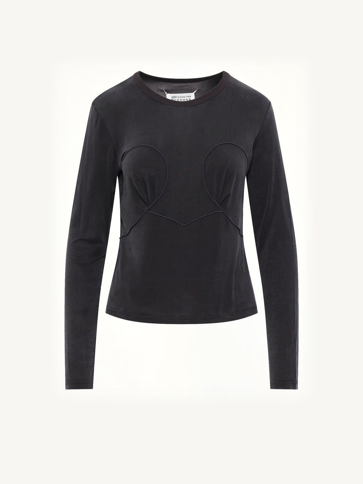 Cut-out Long Sleeve T-Shirt in Black