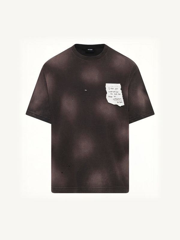 Paper Note Grunge T-Shirt in Black