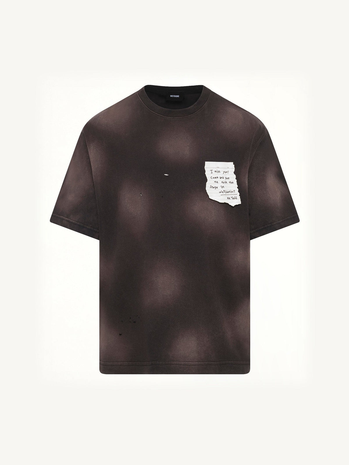 Paper Note Grunge T-Shirt in Black