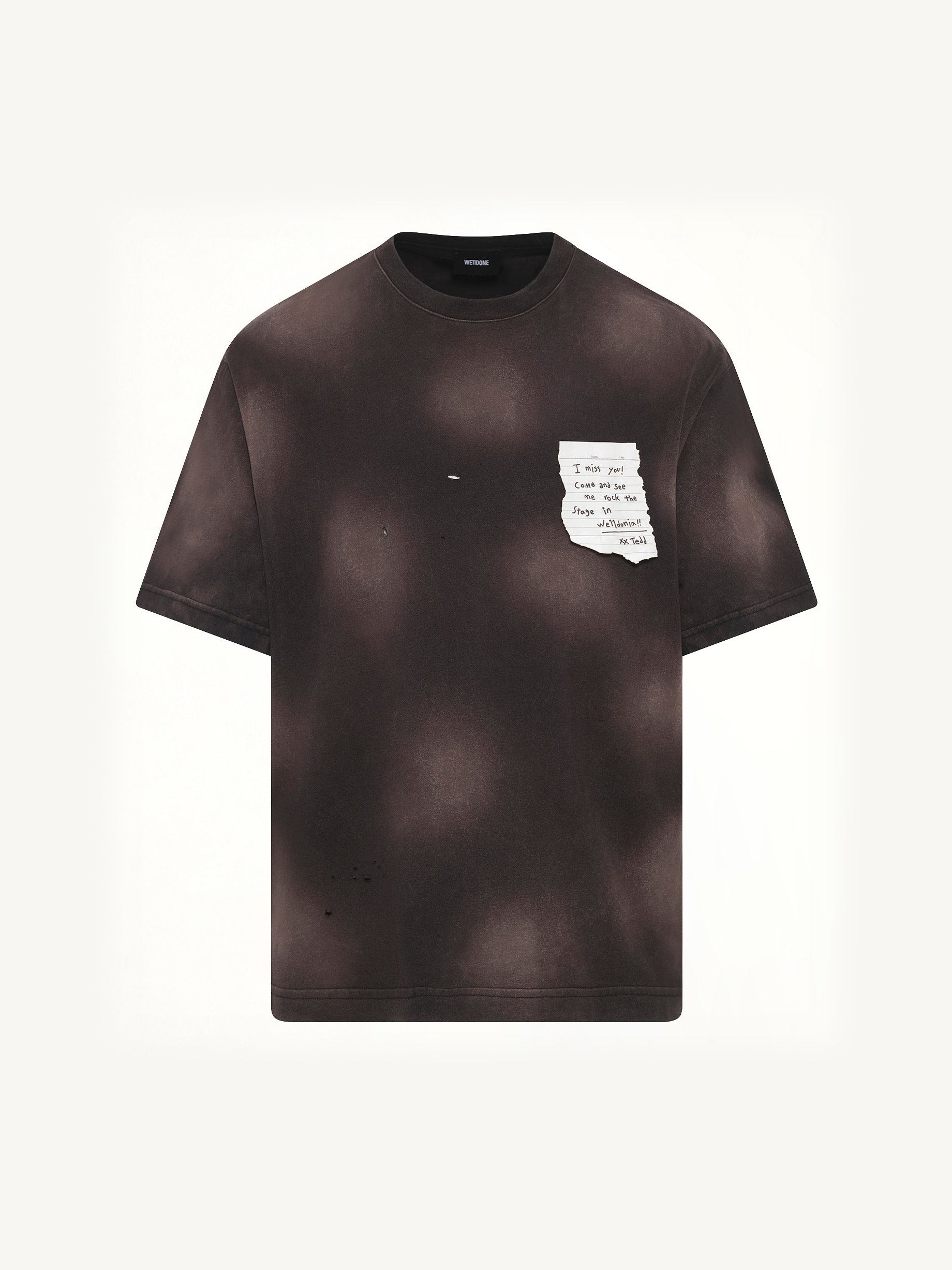 Paper Note Grunge T-Shirt in Black