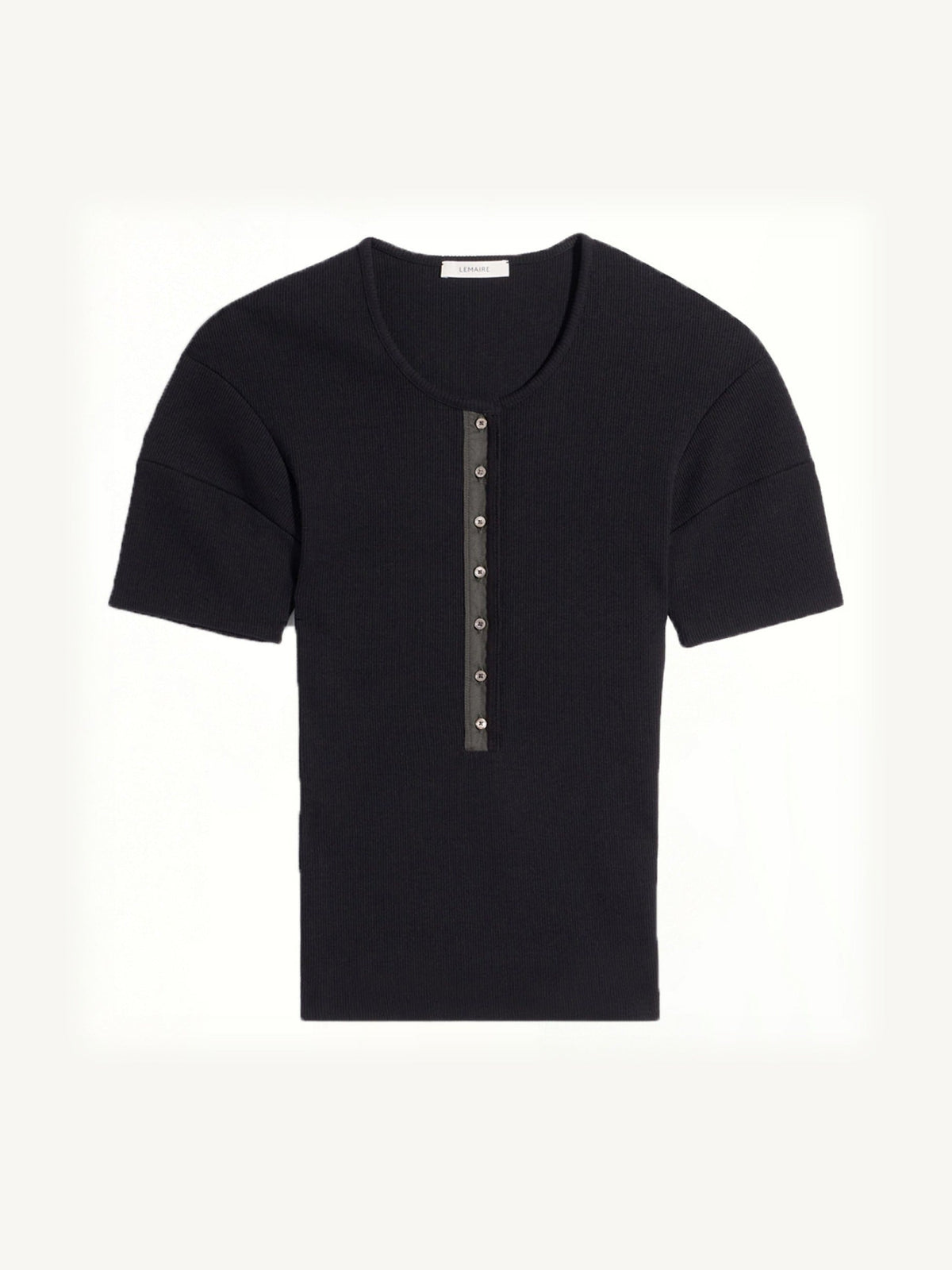 Fitted Henley in Black