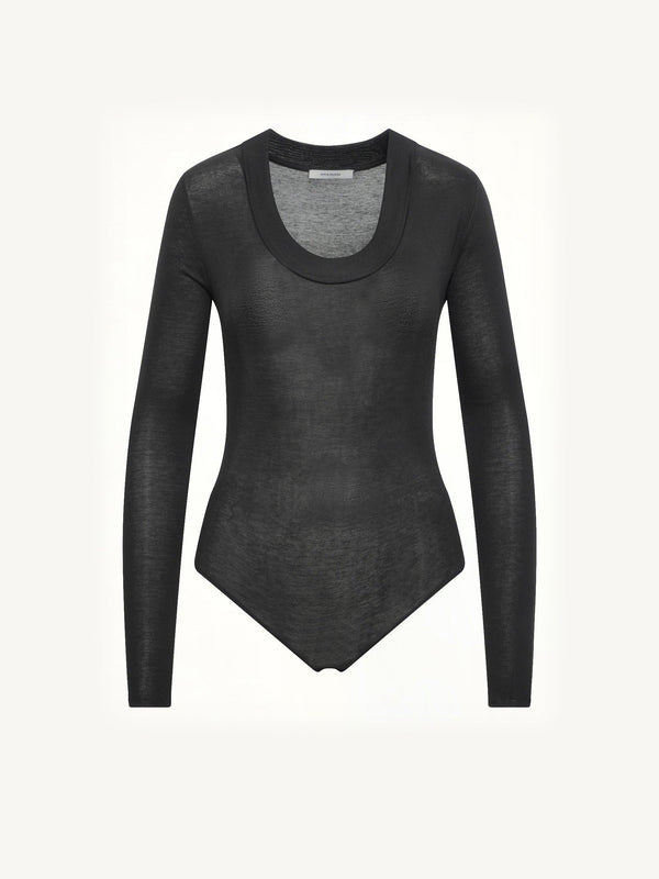 Circle Neck Bodysuit in Black