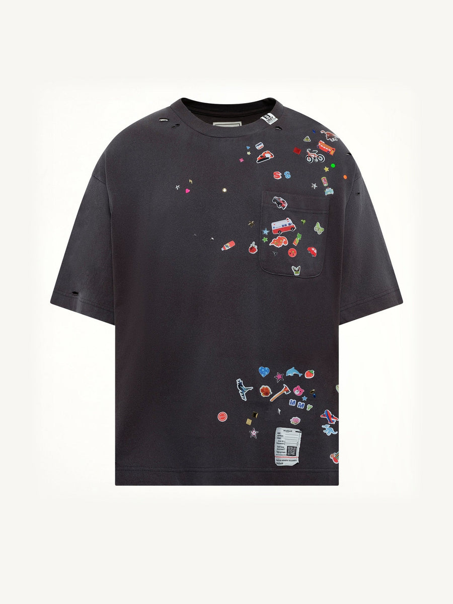 Kids Sticker T-Shirt in Black