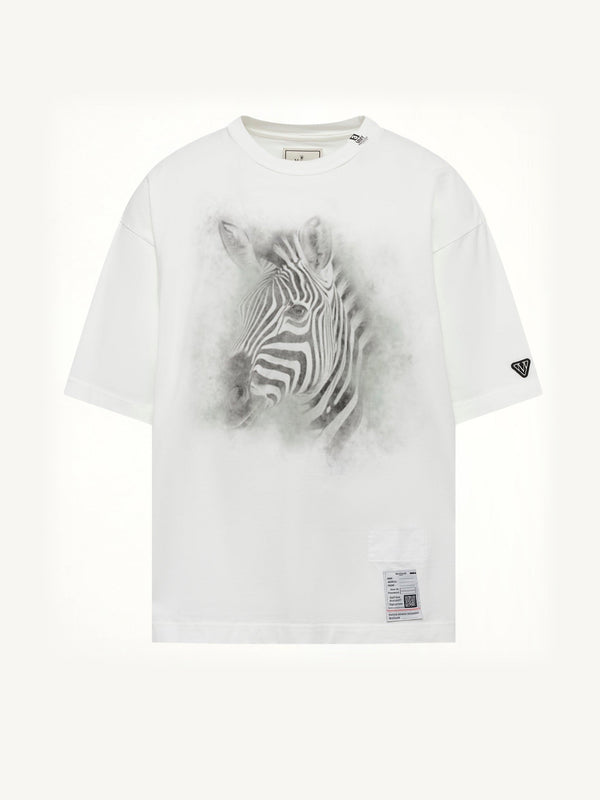 Zebra Printed T-Shirt in White