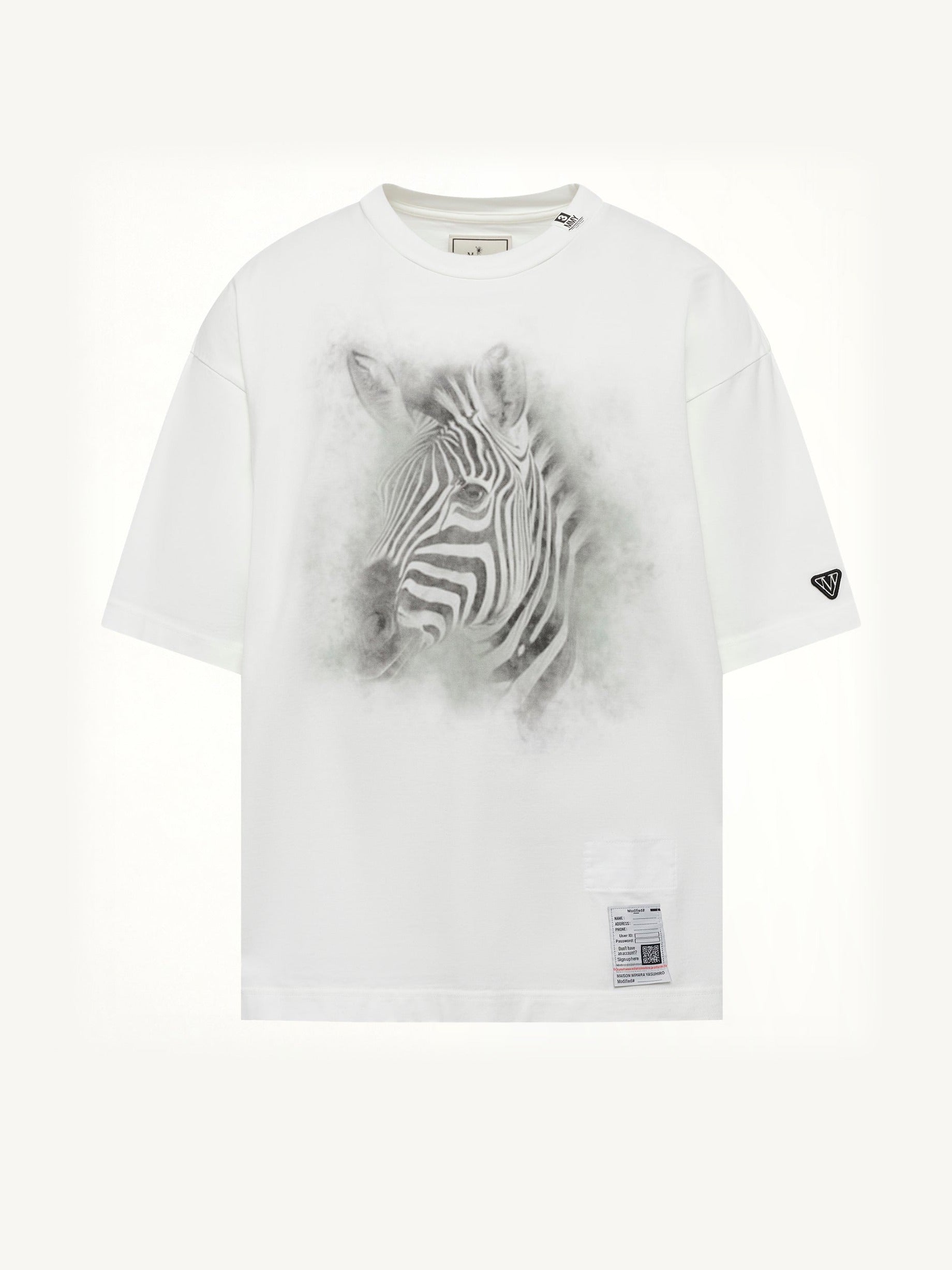 Zebra Printed T-Shirt in White