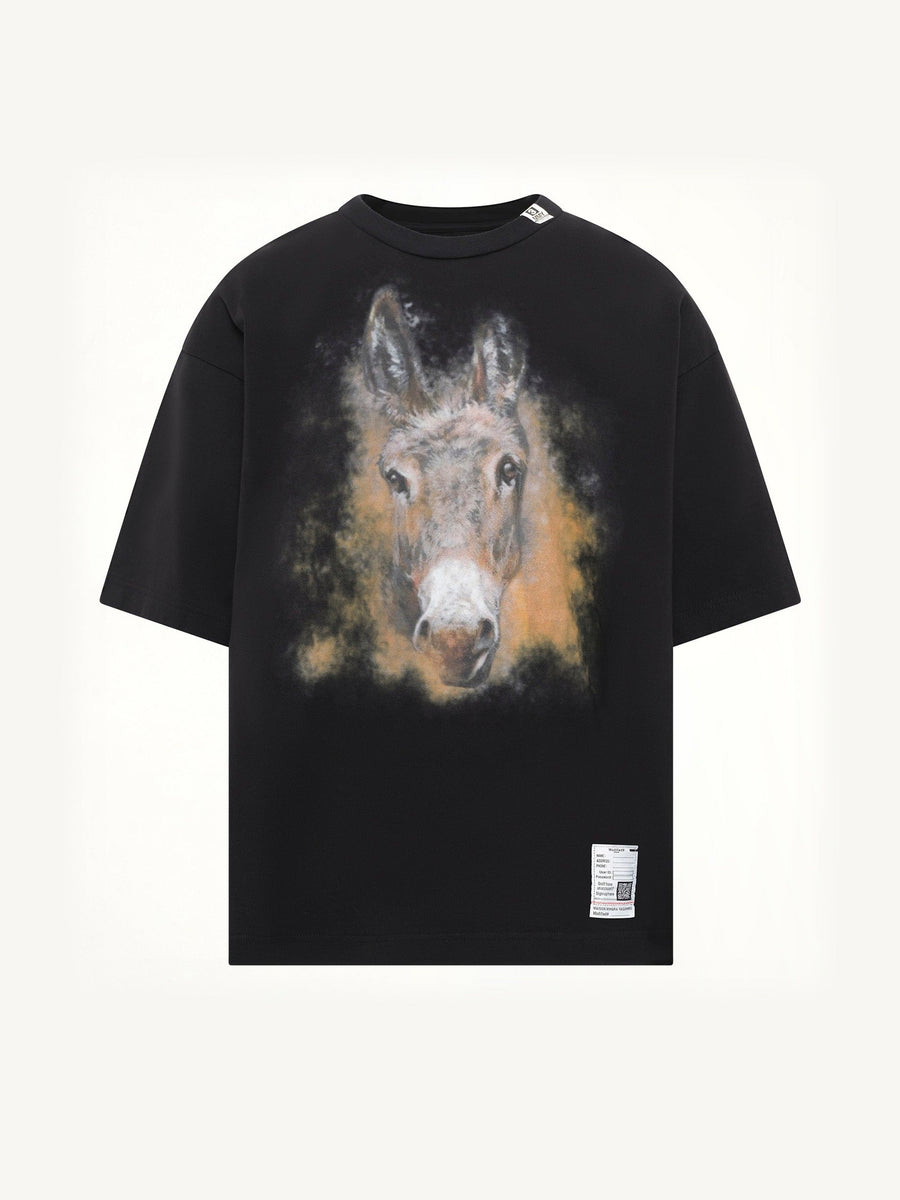 Horse Printed T-Shirt in Black