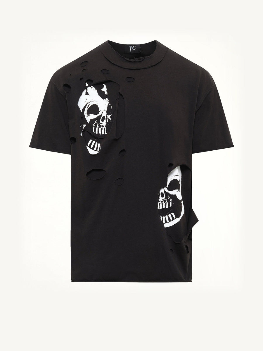 Dead Inside Double Layer T-Shirt in Black