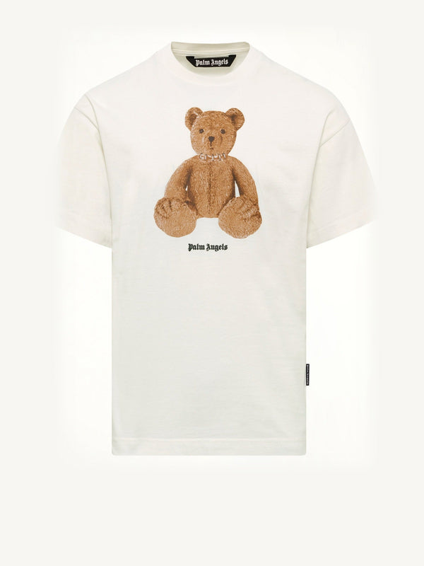 Bear Regular T-Shirt in White/Brown
