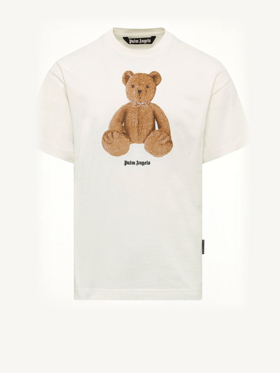 Bear Regular T-Shirt in White/Brown