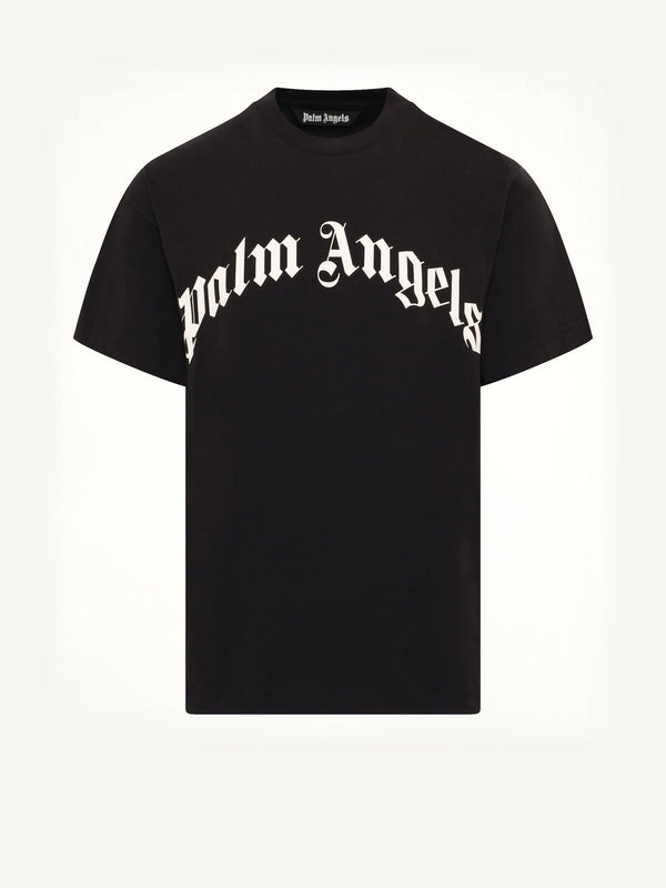 Curved Logo Regular T-Shirt in Black/Off White