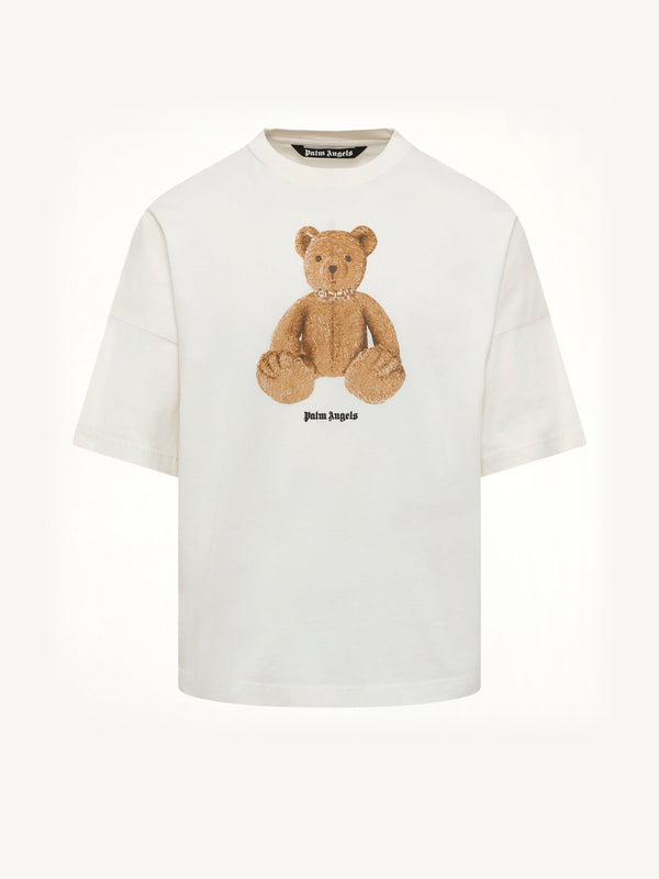 Bear Over T-Shirt in Off White/Brown