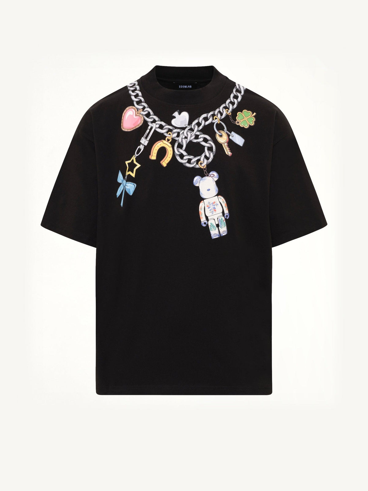 Bearbrick Print Cotton T-Shirt in Black