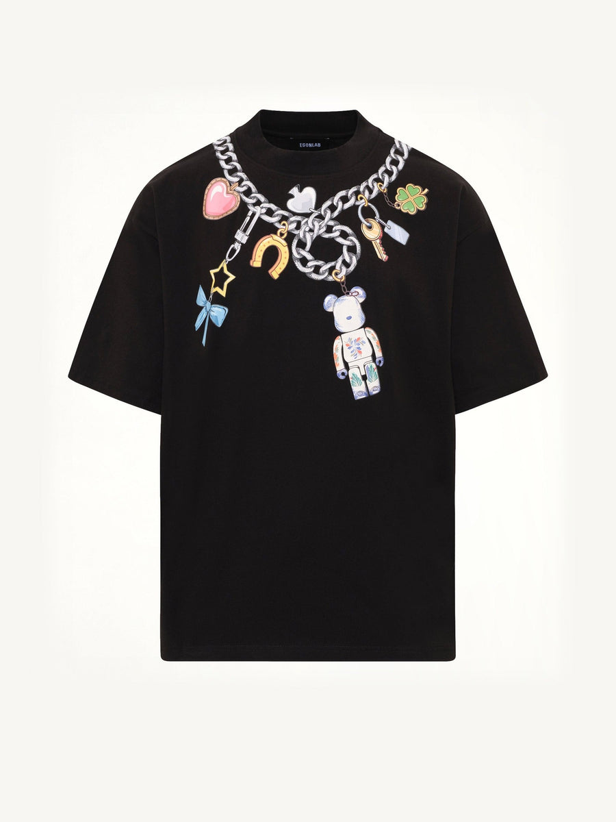 Bearbrick Print Cotton T-Shirt in Black
