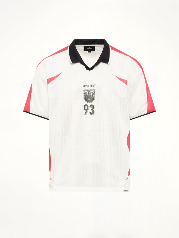 Spike Football Top in Flat White