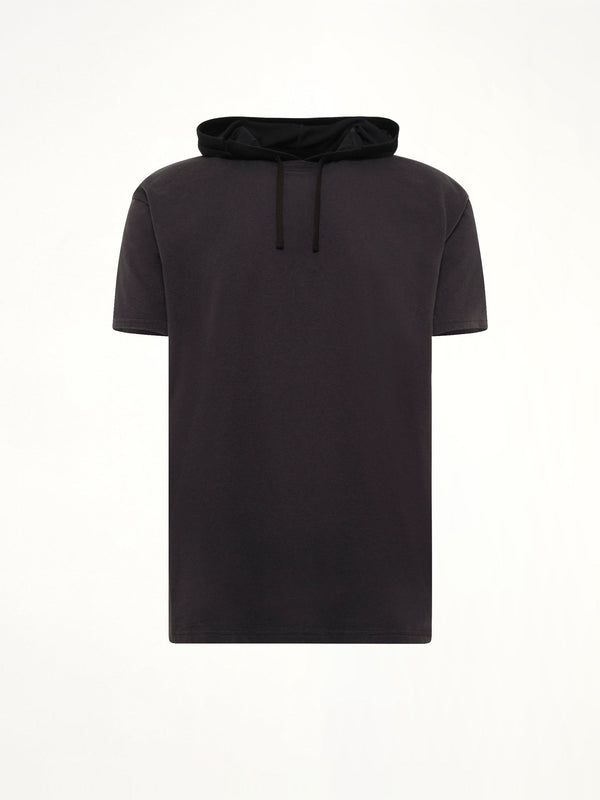 Hooded T-Shirt in Washed Black