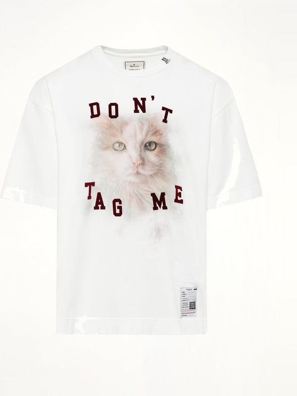 Cat Printed T-Shirt in White