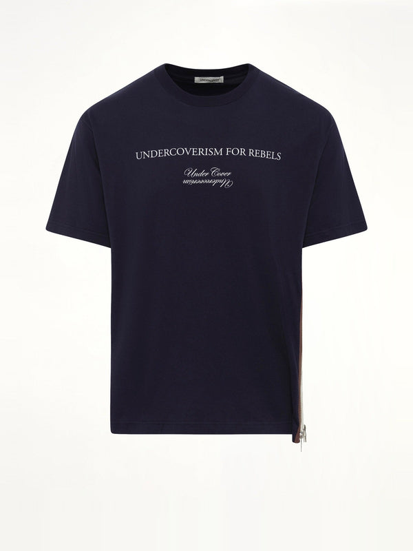 Side Zipper T-Shirt in Black
