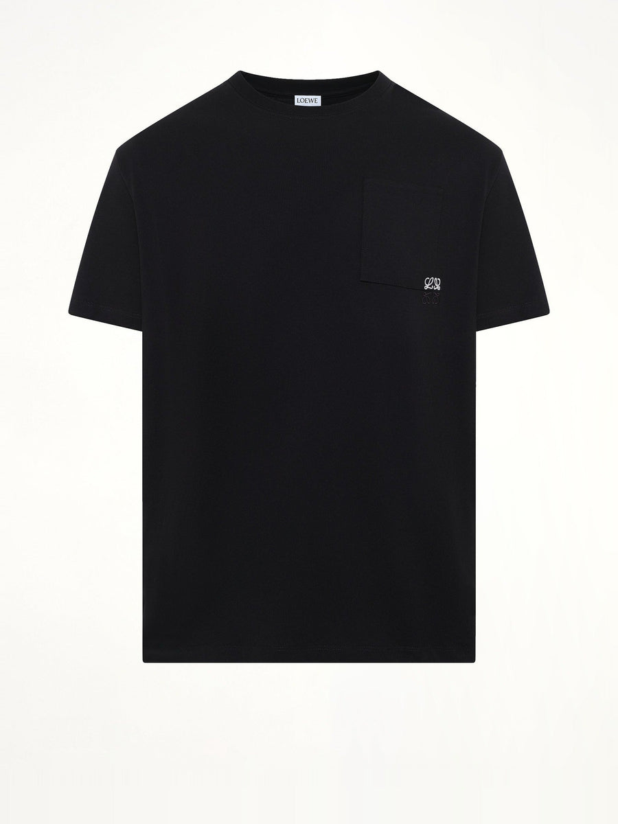 Two-Tone Anagram Relaxed Fit T-Shirt in Black