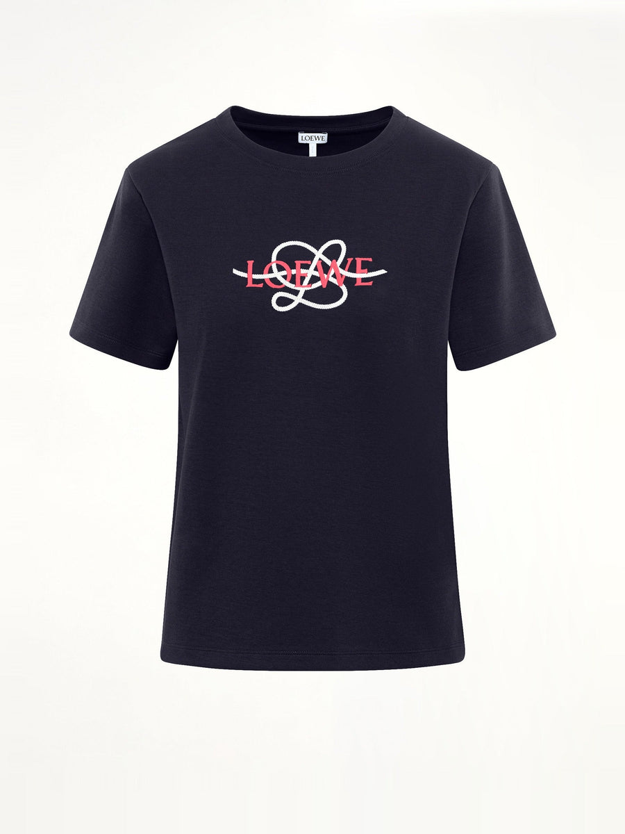 Anagram Regular Fit T-Shirt in Navy Blue/White