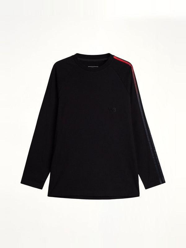 Gradient 3 Stripe LS T-Shirt in Black/Red