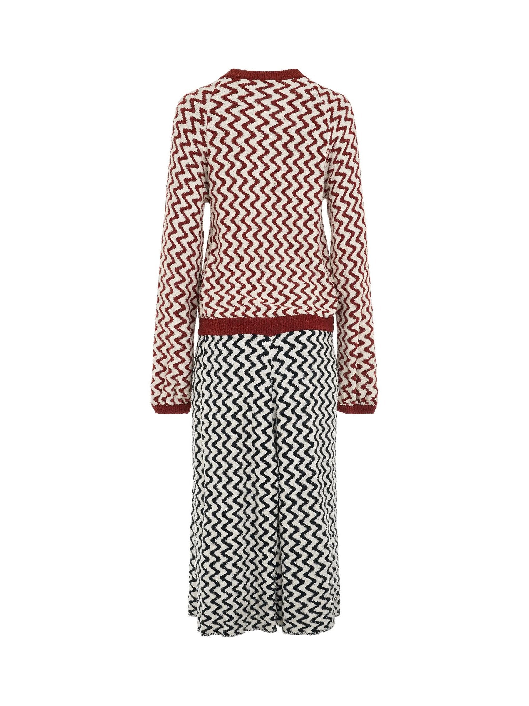 Robe Dress in Navy/Burgundy