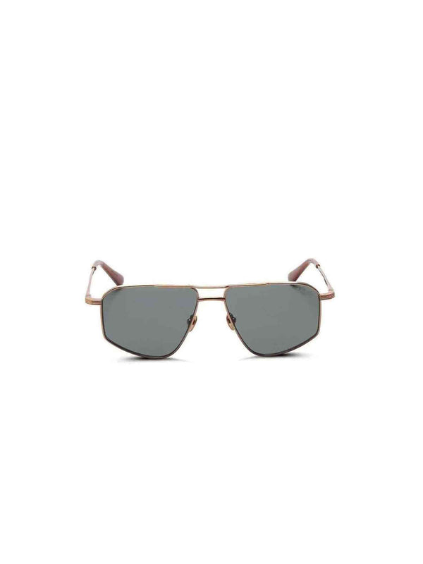 Thirty Six II Sunglasses with Green Lens in Gold Silver