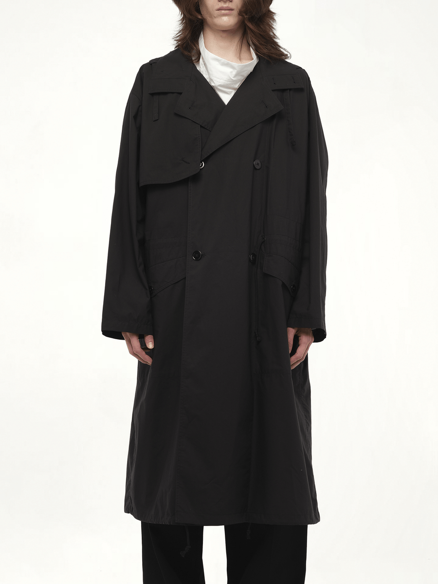 Light Hooded Trench in Black
