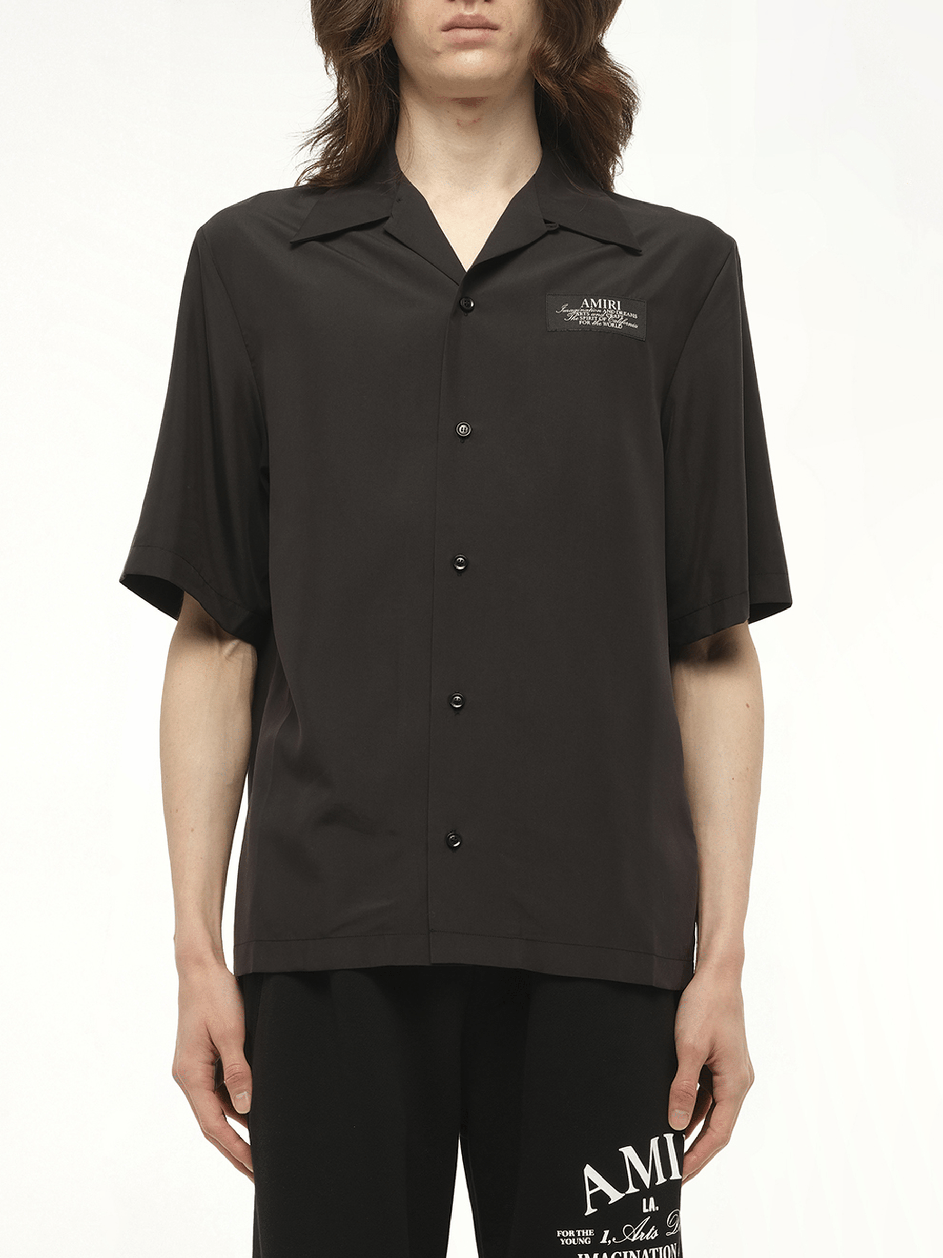 Amiri Spirit Bowling Shirt in Black