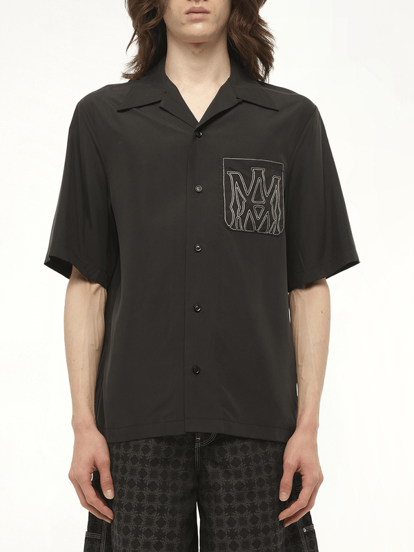 MA Outline Bowling Shirt in Black