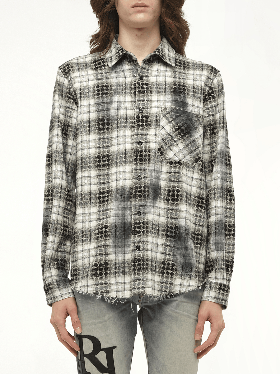 MA Quad Bleach Flannel Shirt in Black