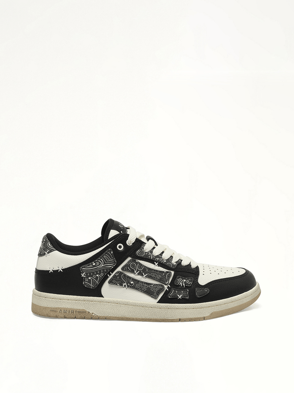 Bandana Skeleton Top Low Sneaker in Black Side View | AMIRI
