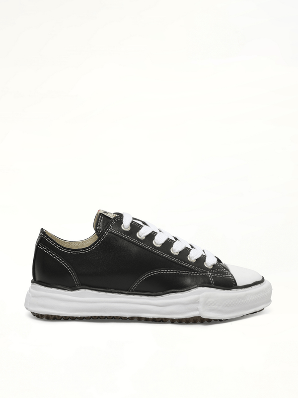 Peterson OG Leather Low Sneaker in Black/White Side View | MAISON MIHARA YASUHIRO