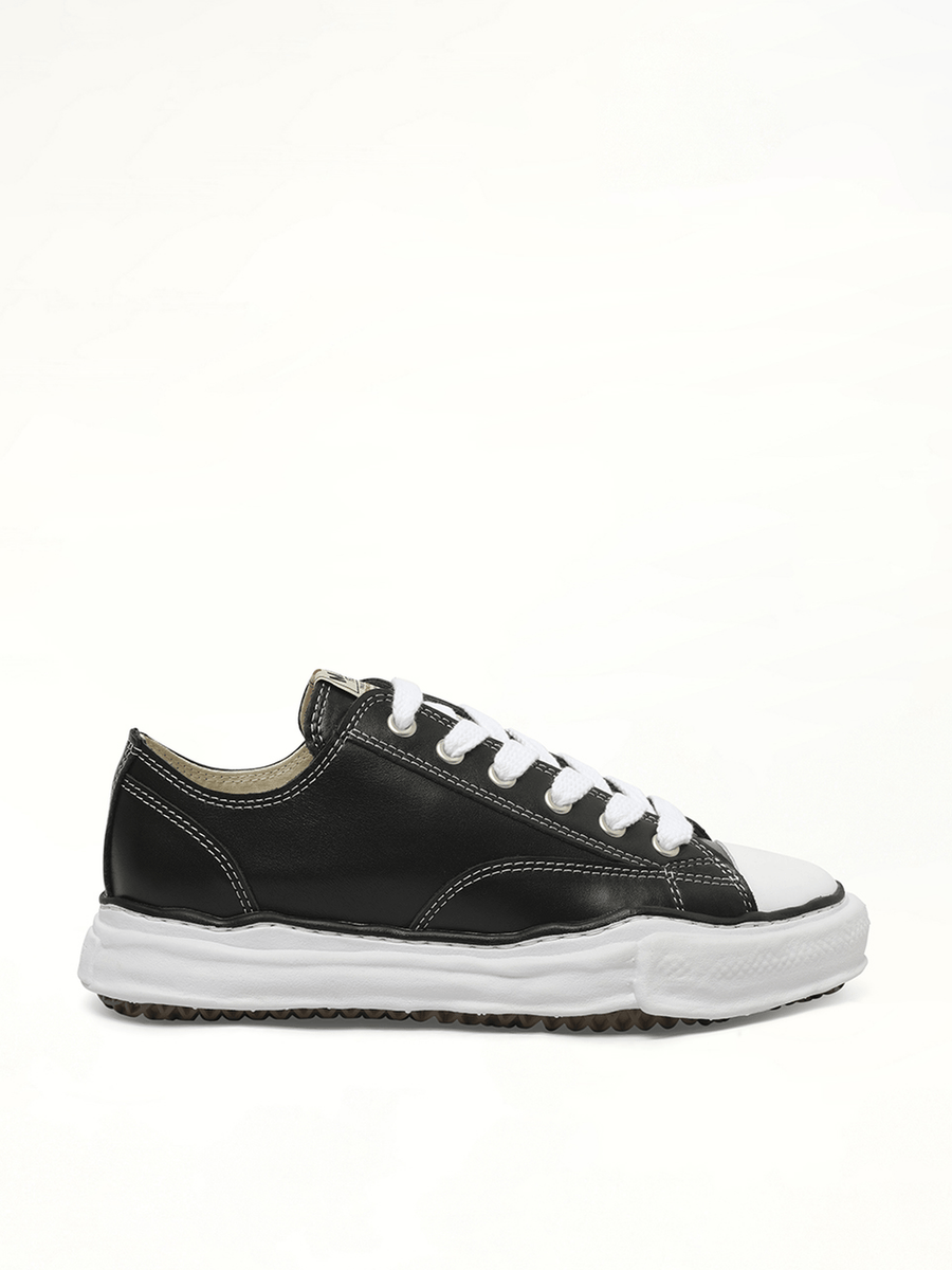 Peterson OG Leather Low Sneaker in Black/White Side View | MAISON MIHARA YASUHIRO