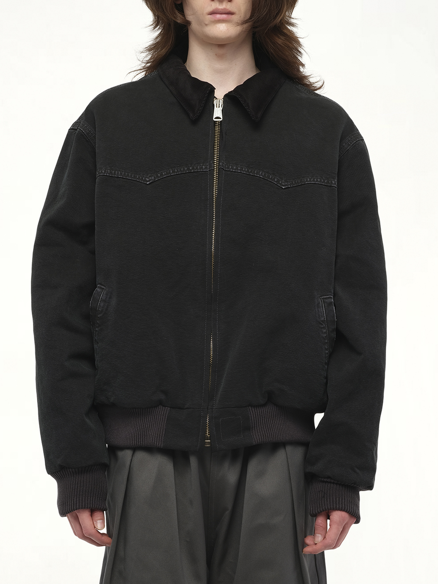 Workwear Jacket in Washed Black