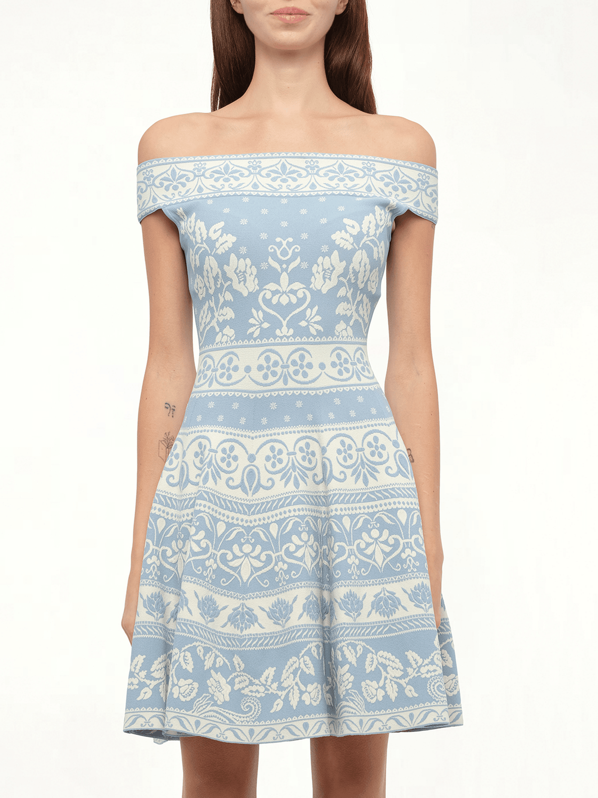 Floral Jacq Dress in Sky Blue