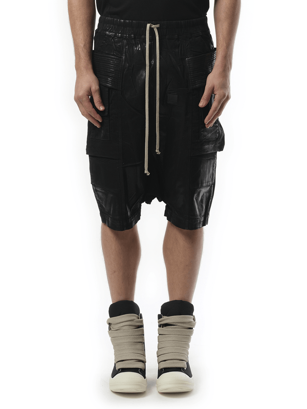 Rick Owens Drkshdw Foil Denim Creatch Cargo Pods in Black