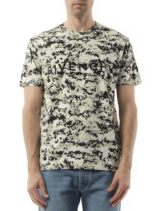 Givenchy Camo All Over T-Shirt in Beige/Black