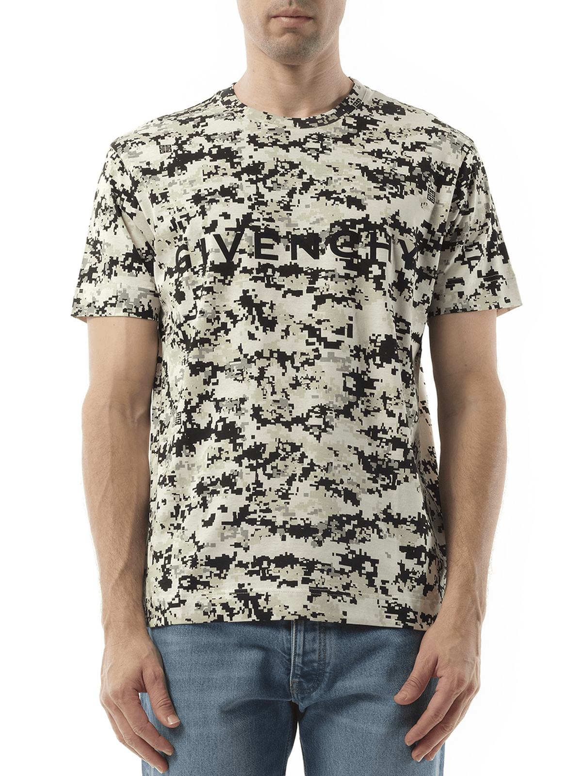 Givenchy Camo All Over T-Shirt in Beige/Black