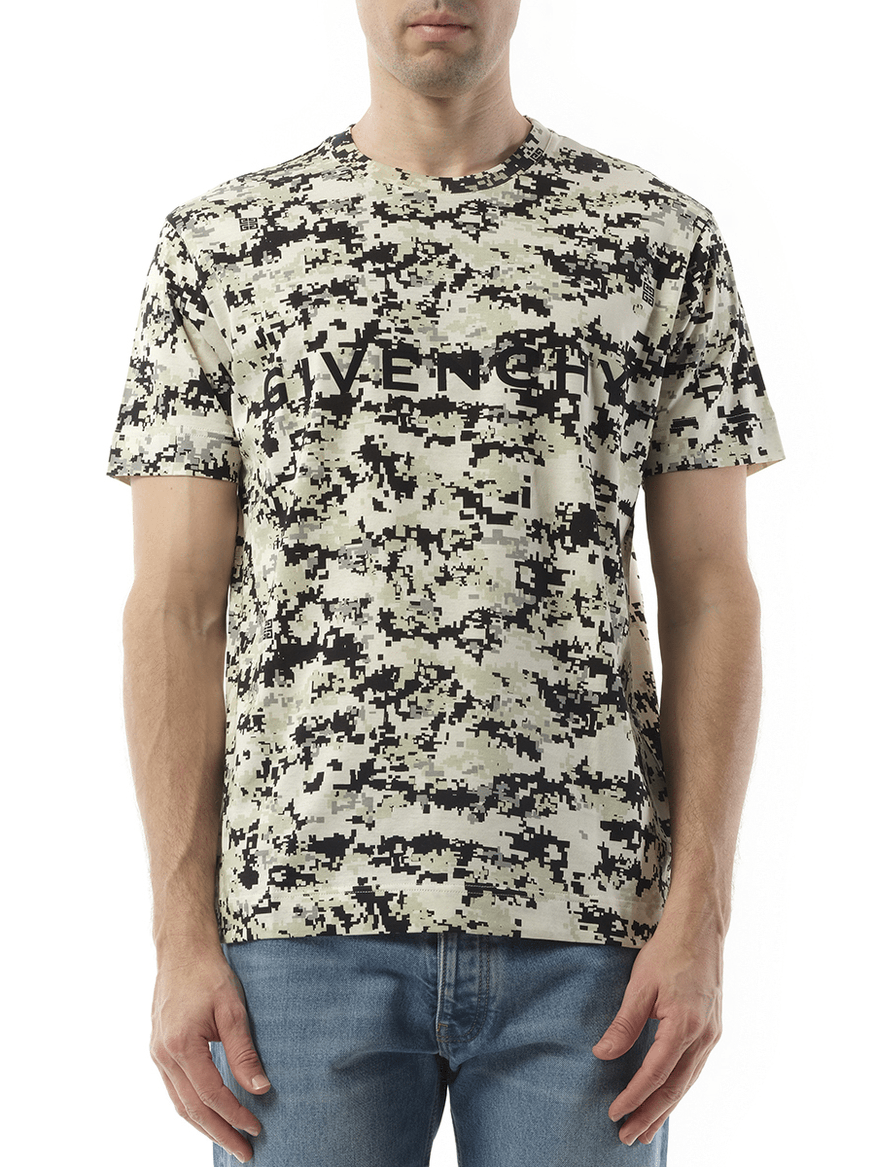 Givenchy Camo All Over T-Shirt in Beige/Black